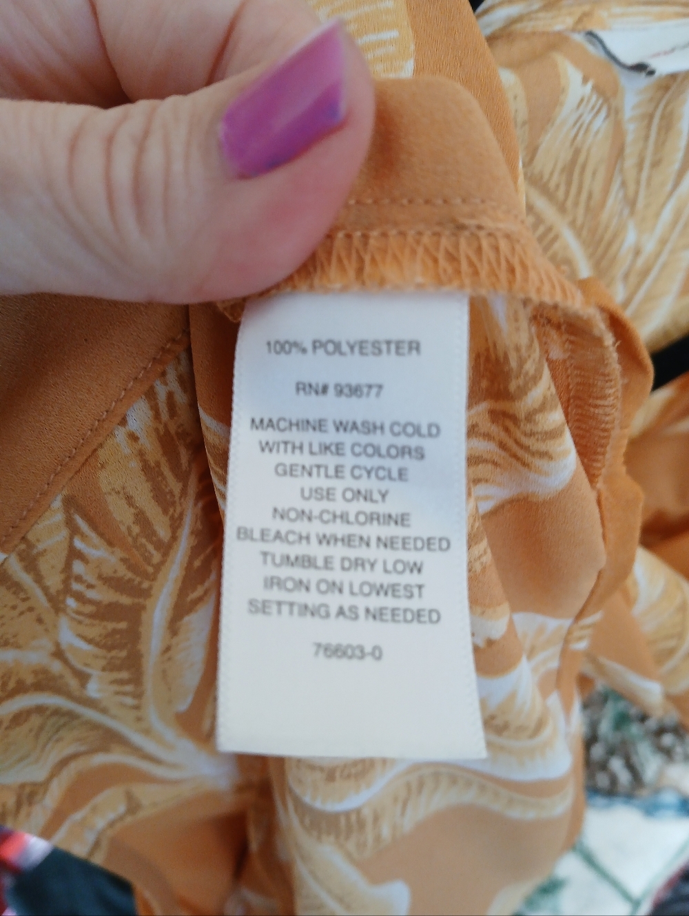 Liz Claiborne Sleeveless Tunic Top Mustard Yellow Tropical Leaf Print XL - Picture 5 of 5